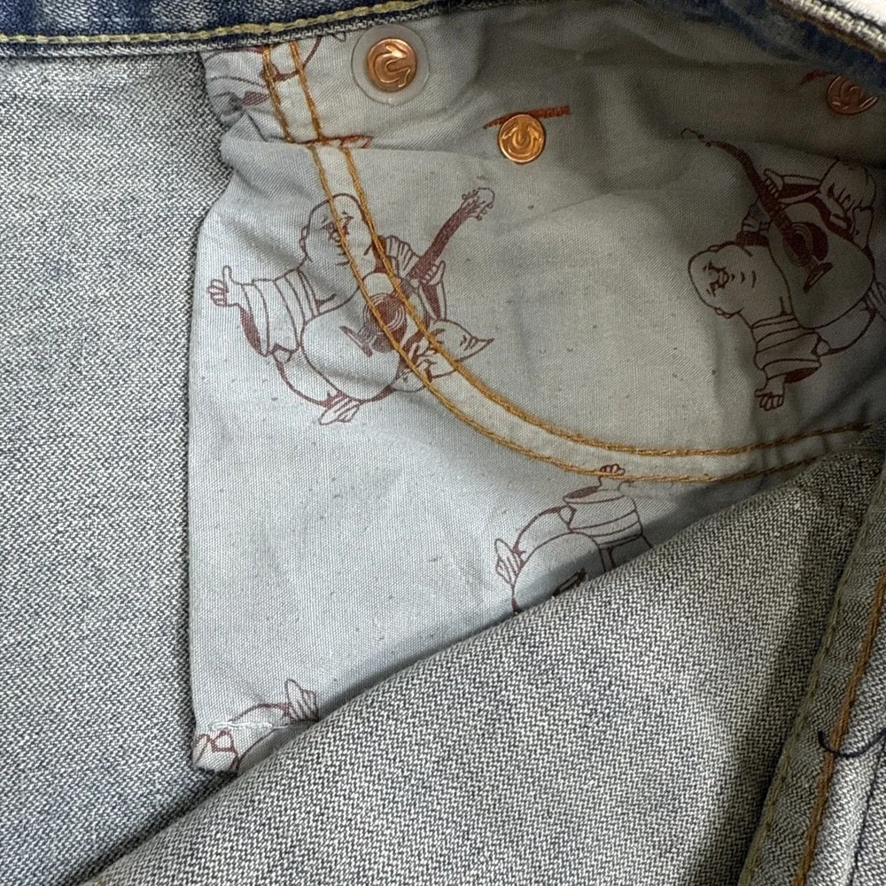 JEANS FLARE‎ True Religion MENS 40X34 BOBBY BIG T  Y2K Grunge Big Stitch